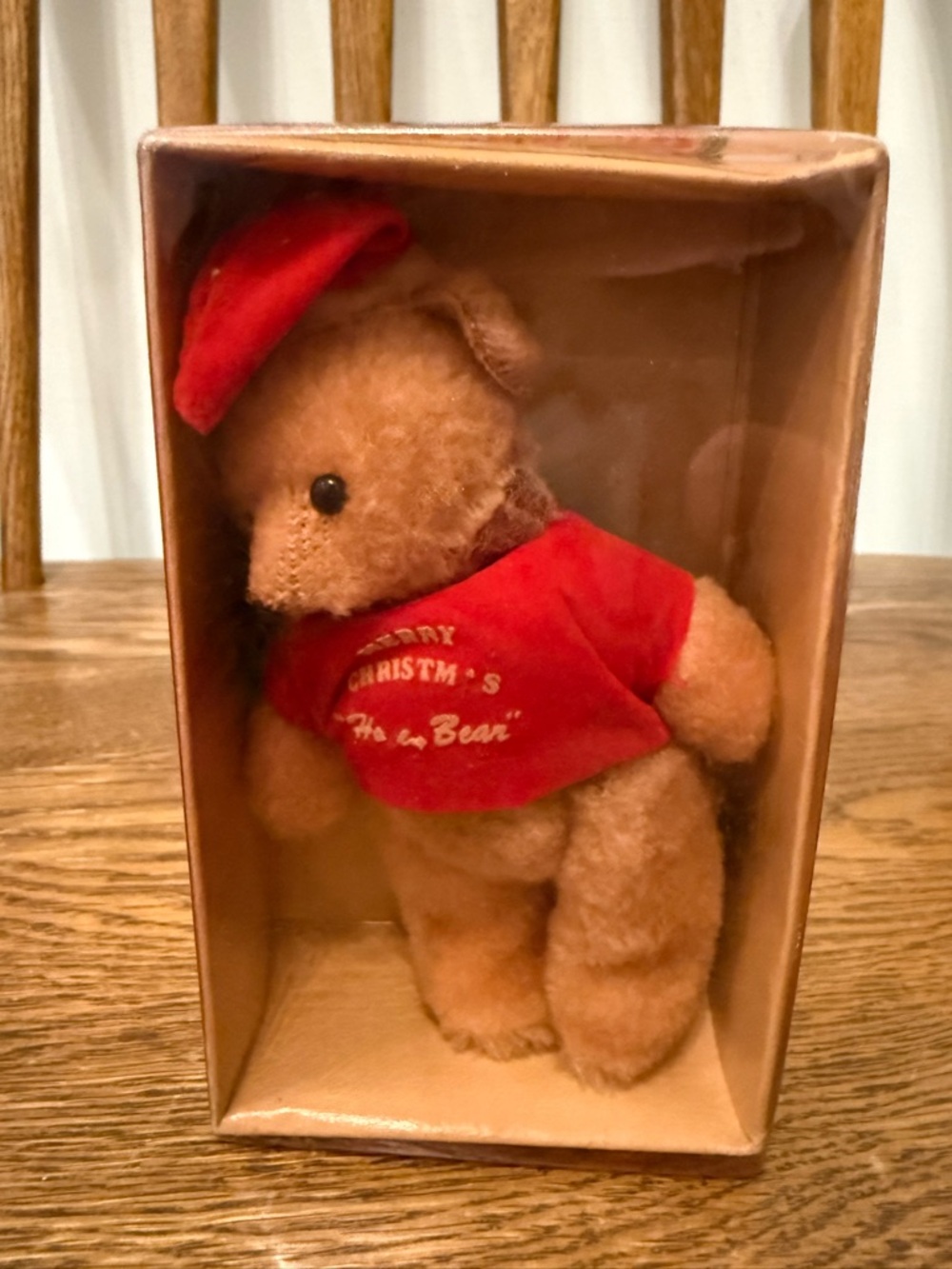 Vtg Sears Roebuck "Ho Ho Bear" Christmas Mementoes Plush Ornament w/ Box